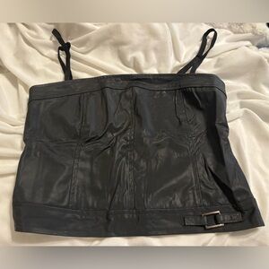 Black Women's Top with Buckle Detail